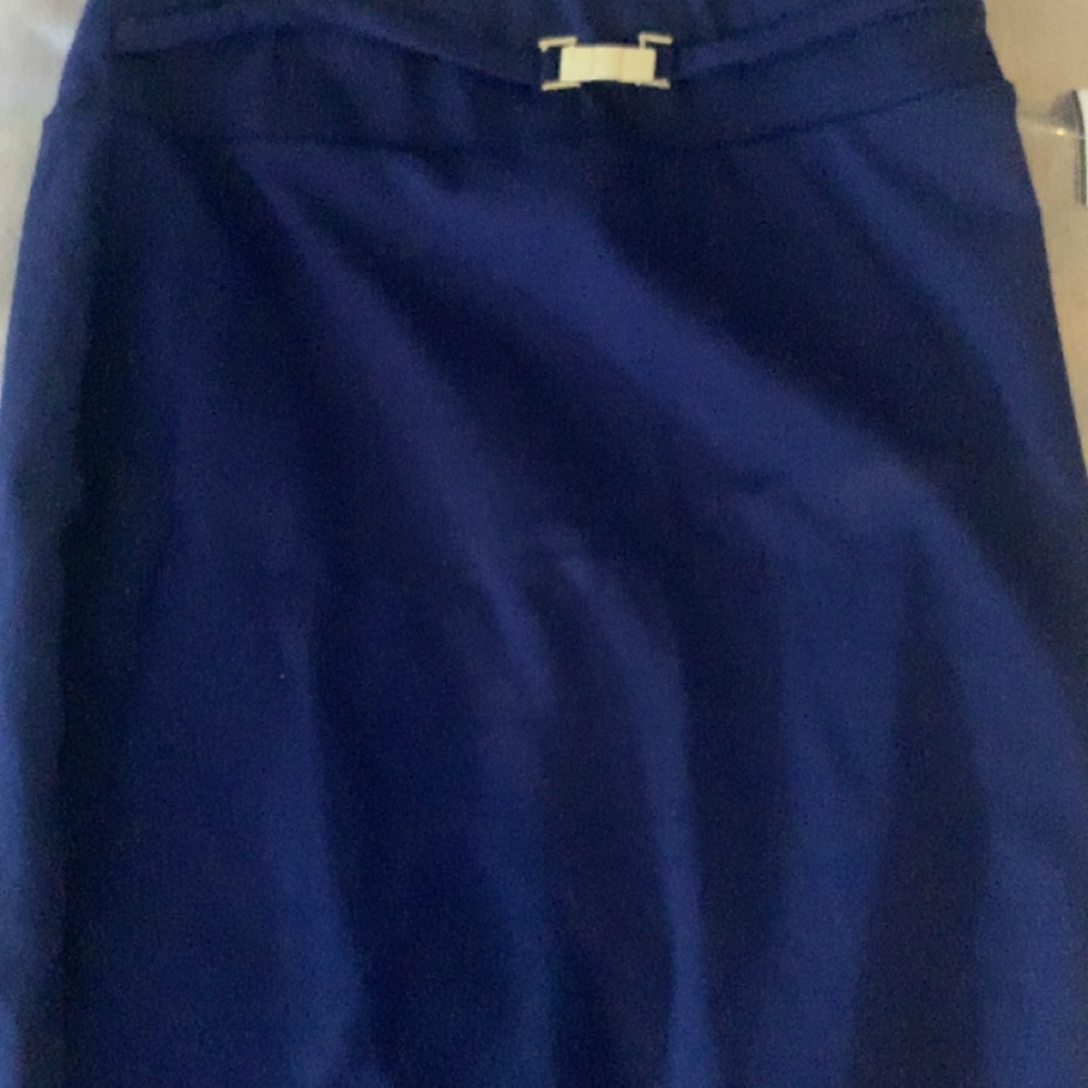 iris Royal Blue Mini Skirt with Gold Buckle